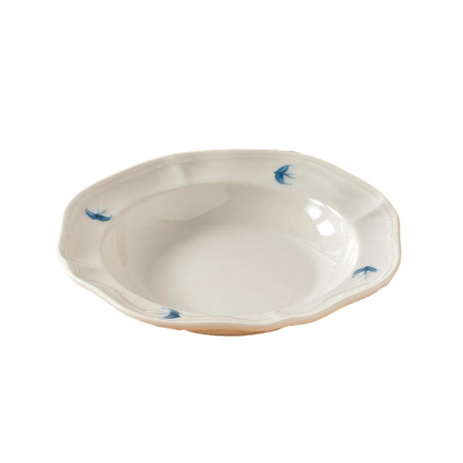 Assiette creuse en céramique avec motif hirondelle rétro