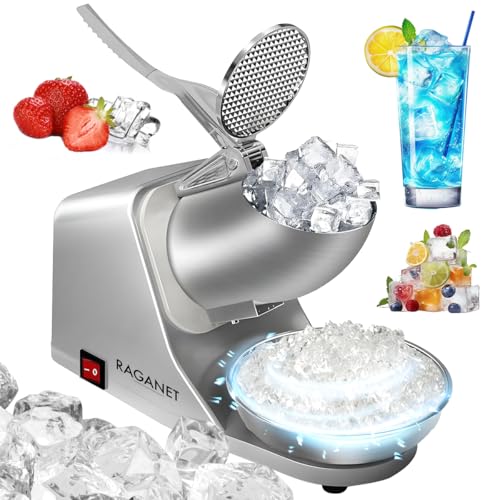 Raganet, Triturador De Hielo Eléctrico, Maquina Trituradora de 150W, Ice Crusher de Acero Inoxidable, Picahielo para Raspados, Fácil de usar y Lavar