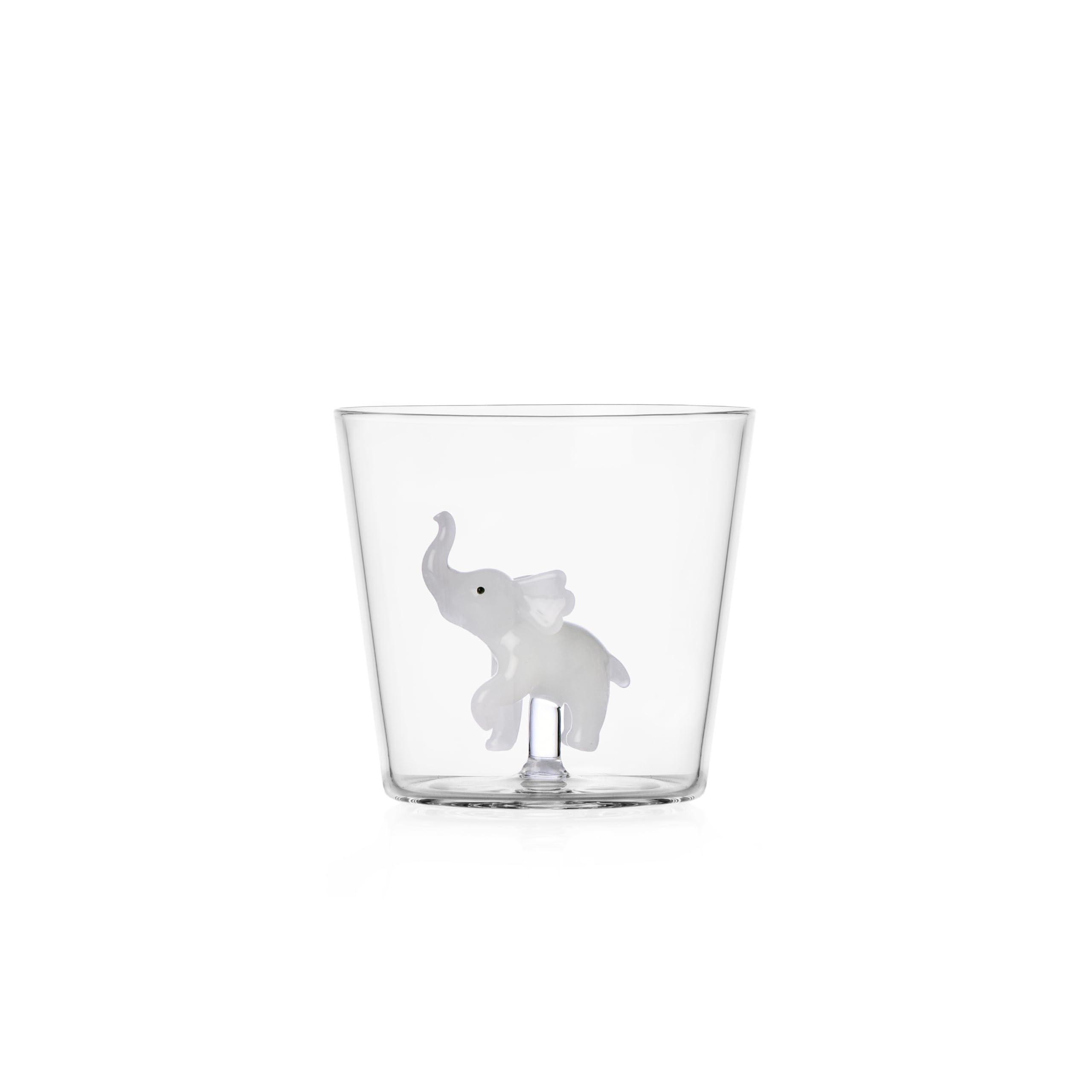 Ichendorf Milano Savannah Collection White Elephant Tumbler, 30 cl, Borosilicate Glass, Handmade
