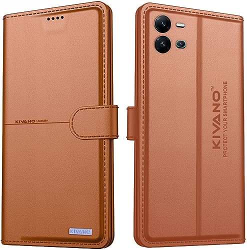 Image of KIVANO Compatible with Vivo V25 5G Flip Cover | Leather Finish | Inside Pockets & Inbuilt Stand | Shockproof Wallet Style Magnetic Closure Back Cover Case