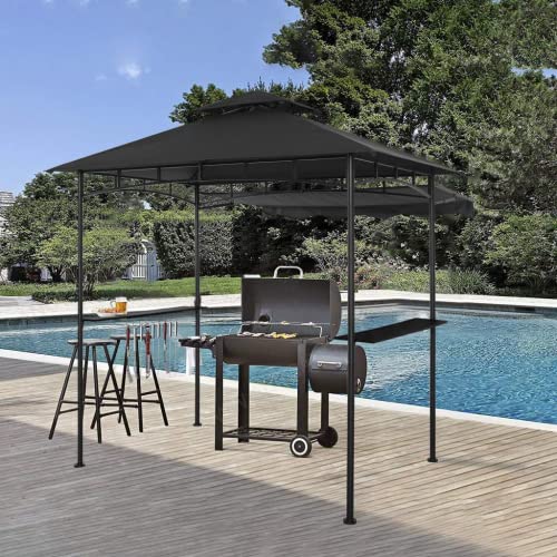 CHARMELEON-Dark-Grey-Grill-Gazebo-Double-Tiered-BBQ-Gazebo-5×8-Grill-CanopyOutdoor-BBQ-Canopy-Tent-with-Stretchable-Side-Awning CHARMELEON Dark Grey Grill Gazebo Double Tiered BBQ Gazebo 5×8 Grill CanopyOutdoor BBQ Canopy Tent with Stretchable Side Awning