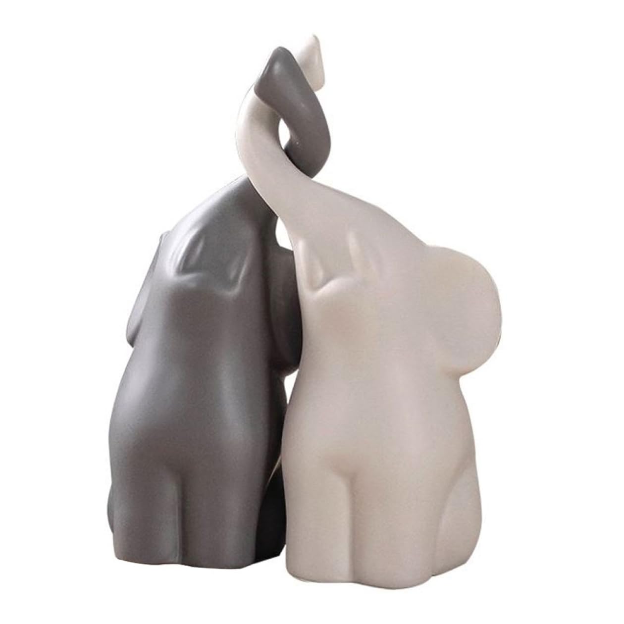 TOPoflyCeramic Elephant Couples Home Decoration Loving Pair of Animals Decorative Figurines for Living Room Bedroom Wife Christmas Holiday Set of 2PCS S, Loving Pair of Elephants Couple