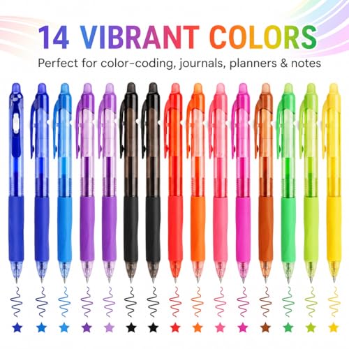 Pack de 14 bolígrafos borrables de gel coloridos 0.6 mm miniatura 2