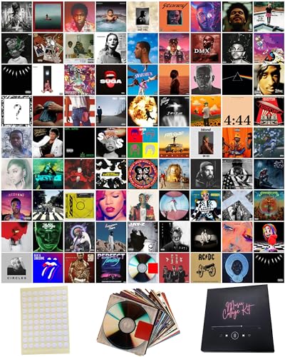 80 Print Album Covers | Unique Square Printed Photos 4x4 | Album Cover Posters Collage Kit | Music Posters for Room Aesthetic | Aesthetic Posters | Poster Pack | Album Cover Art Posters | Wall Posters