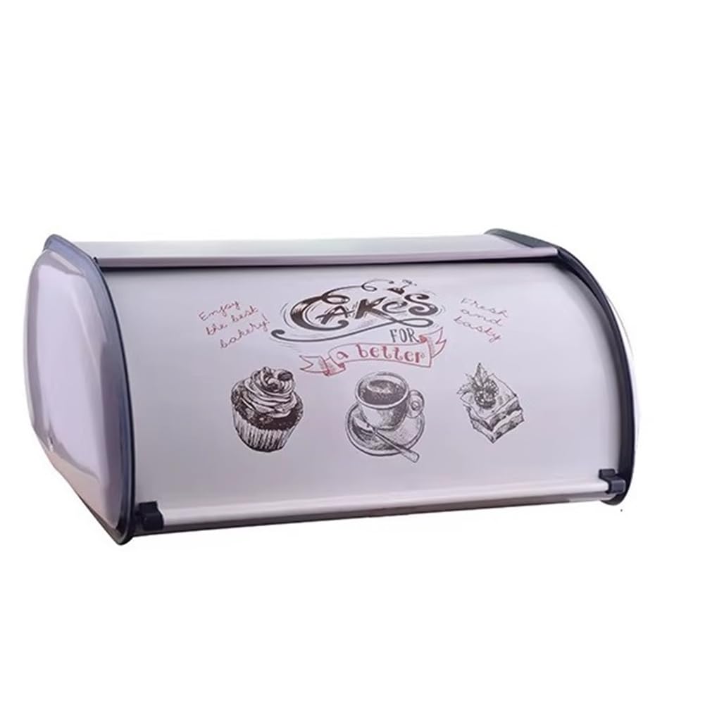Hndhbfgrt Metal for Kitchen Bread Box Bread Bin Food Storage Container Large Household Food Container Bread Storage Box Food Storage Containers C