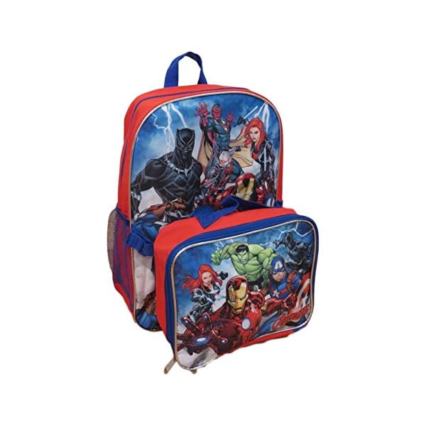 Marvel-Avengers-16-Backpack-With-Detachable-Matching-Lunch-Box-Featuring-Ant-Man-Black-Panther-and-Other-Super-Heros Marvel Avengers 16" Backpack With Detachable Matching Lunch Box Featuring Ant-Man, Black Panther and Other Super Heros