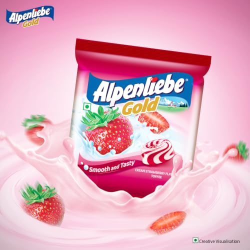 Image of Alpenliebe Gold Cream Strawberry Toffee 132 g /138.6 g, weight may vary