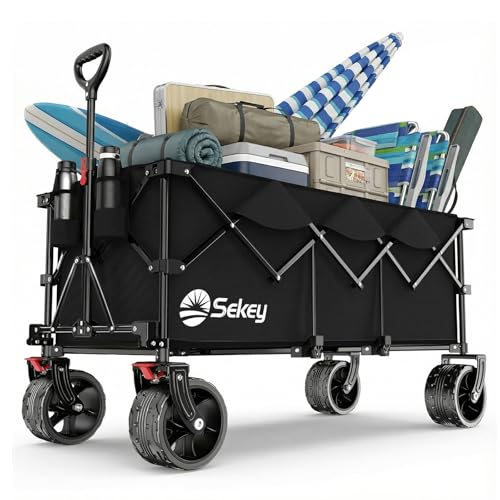 Sekey XXXL Bollerwagen Faltbar 300L 200KG Belastbar, verlängerter...