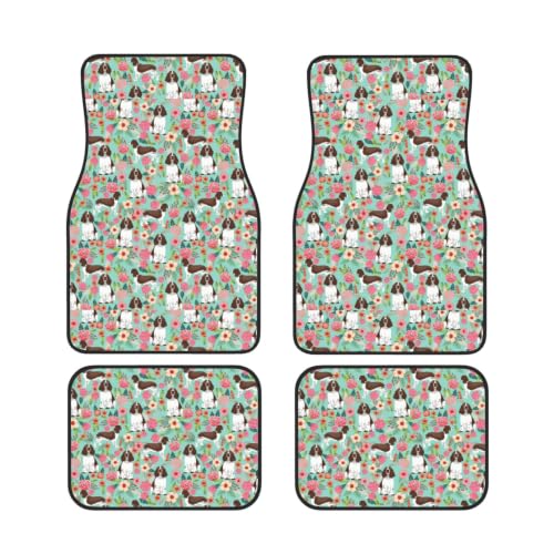 Alfombrillas coche Springer Spaniel neopreno antideslizante juego completo cubresuelos vehículo