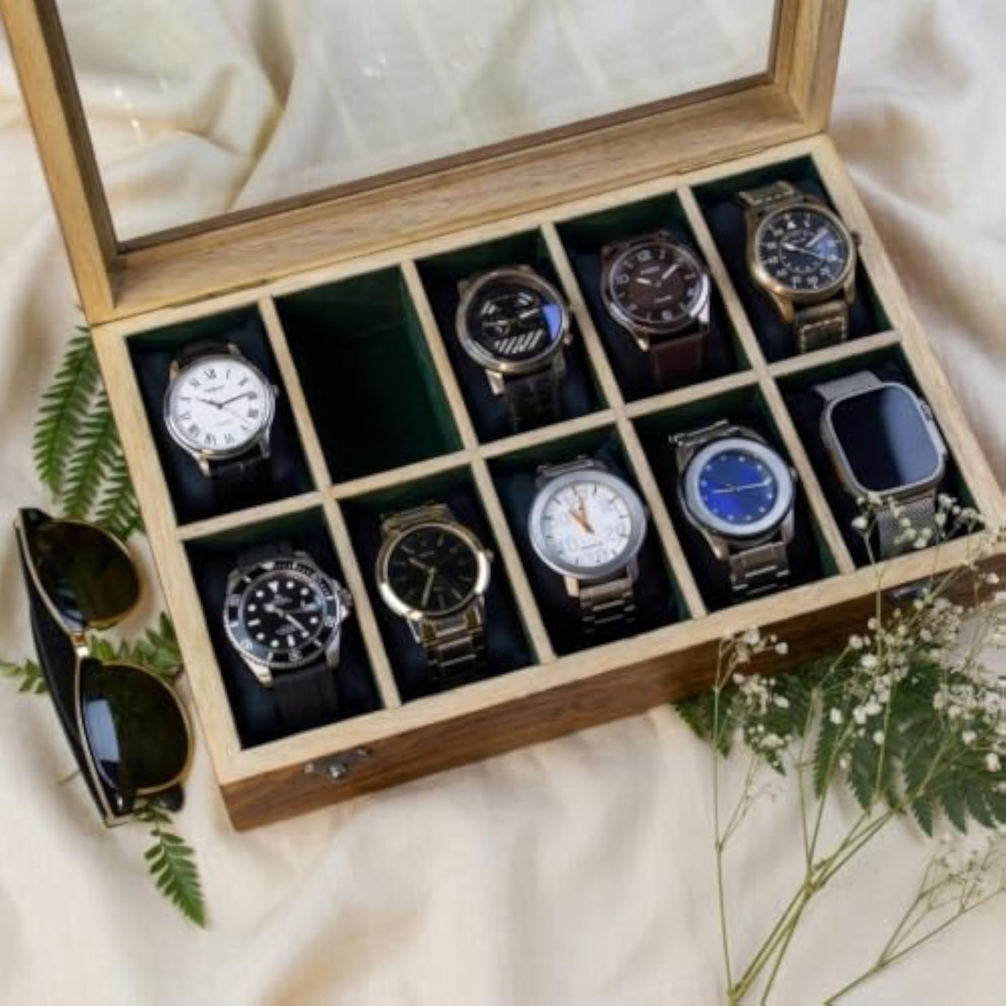 Vintage Wooden Watch Box for Men, Elegant Storage