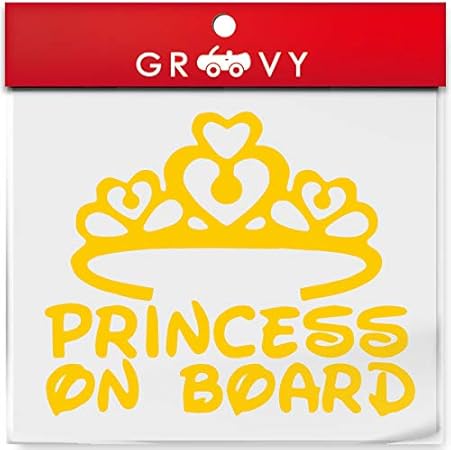 Amazon 赤ちゃんが乗ってます シール Baby In Car お姫様 女の子 プリンセス ハート ティアラ 出産祝い おしゃれ かわいい 車 自動車 エンブレム ステッカー デカール 129 イエロー ステッカー デカール 車 バイク