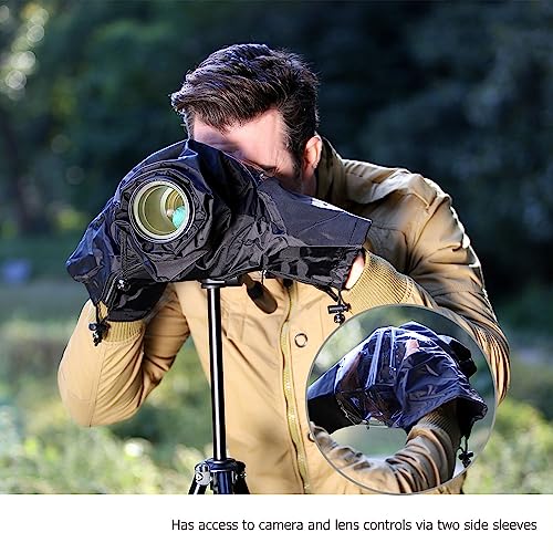 Image of Professional Waterproof Camera Rain Cover for Canon for Nikon for Sony for Fujifilm and More DSLR Mirrorless Cameras with Lens, Camera Accessories for Photography