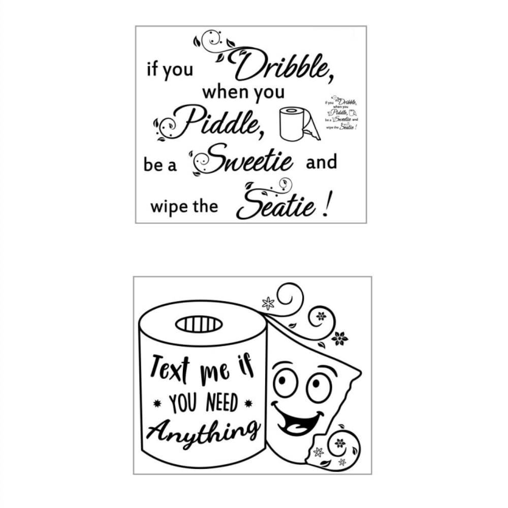 ShaMyiuCnz 2 Pcs Funny Cheerful Bathroom Stickers Toilet Sticker Toilet Seat Sticker Bathroom Stickers Art for Toilet Seat Toilet Lid Bathroom