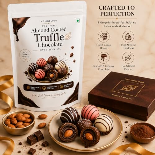 Image of Premium Chocolate Gifts | Handmade Gift Hamper | Almonds Chocolate (12 pcs Truffle Coated Almonds)