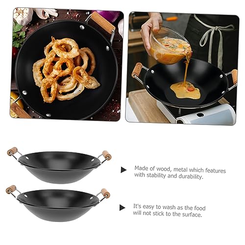 SOLUSTRE set 2 piezas wok con doble asa grosor reforzado miniatura 2