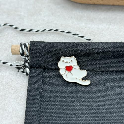 White Love Cat Enamel Pin Collect Cute Arts Metal Cartoon Brooch Backpack Clothes Collar Minimalism Lapel Badges Jewelry4