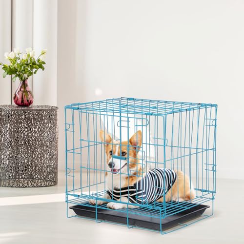 Cage pour chiens et chats en fer bleu structure robuste de qualité supérieure