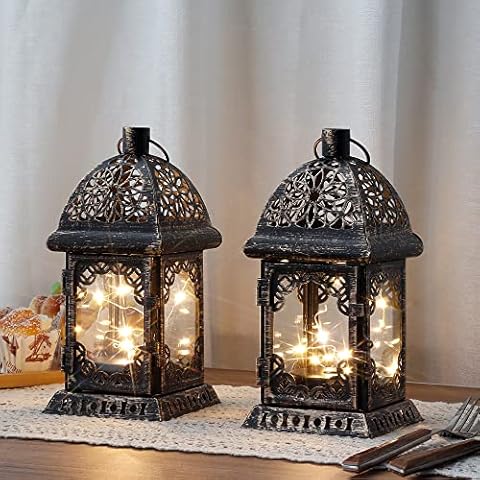 TRIROCKS Vintage Decorative Candle Lantern Set Cover