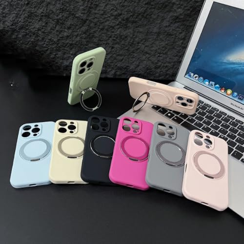 Coque iPhone 13 silicone liquide anti-chute avec bague magnétique - 3