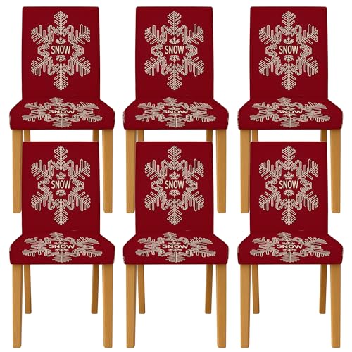 Housse de chaise flocon de neige extensible lot de 6 pour masquer les taches