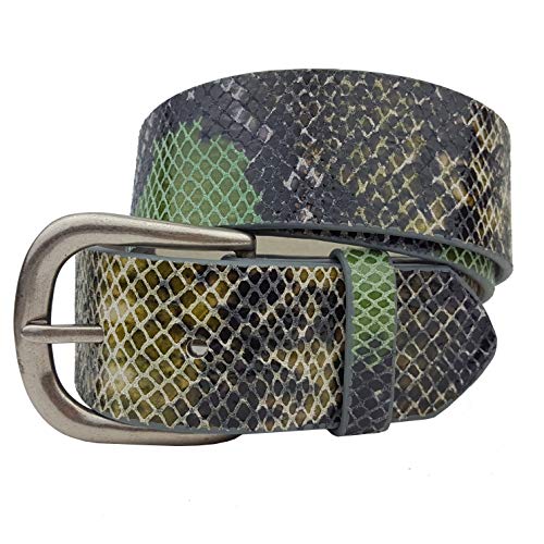 Genuine Leather Belt in Multi-Color Python Print