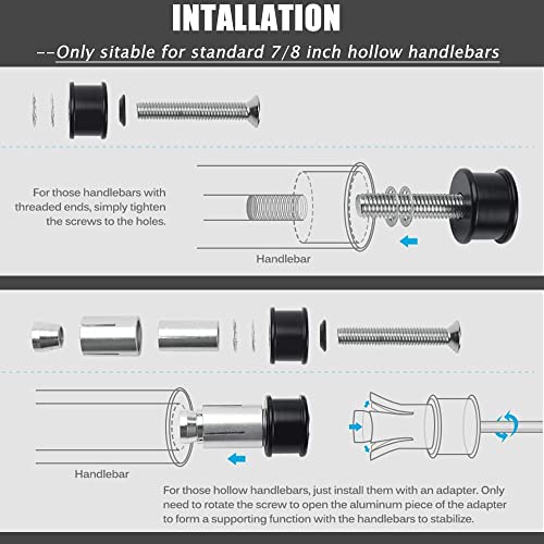 Nk Support Bar End Mirrors For Motorcycles, Round Motorcycle Rearview Mirrors Black For 7/8Inch Handlebars Compatible With Street Bikes Sports Scooter Chopper Cruiser #TOP3