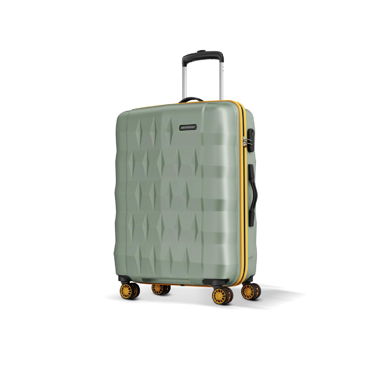 Aristocrat Comet Check-in Trolley Bag 66cm | Medium | Hard Luggage| Smooth 8-Wheel Suitcase| Combination Lock with Sturdy Zipper | Full Fabric Convipack | 3-Year International Warranty (Green)