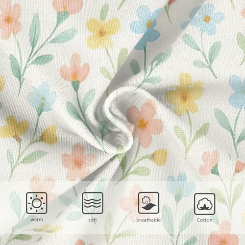 Joisal Cartoon Girls Underwear Toddler 2t Cotton Cute Panties Girl Cute Pastel Floral Beige Kids Briefs Undies3