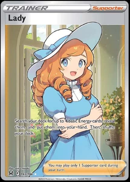 Amazon.com: Pokemon - Lady - 193/196 Lost Origin Full Art Trainer