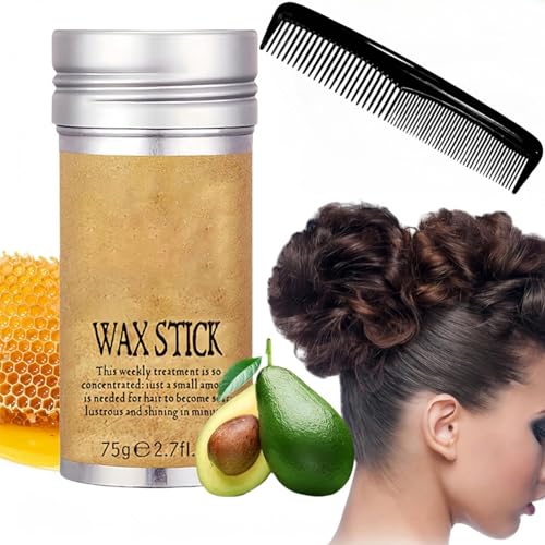 Cutiolly Barra de Cera para el Cabello,Cera Moldeadora Pelo,Cera Fijadora Cabello,Cera Cabello Stick,Gel en Barra para Cabello,Barra de Acabado para el Cabello,con 1 Peine Negro,para Hombres Mujeres