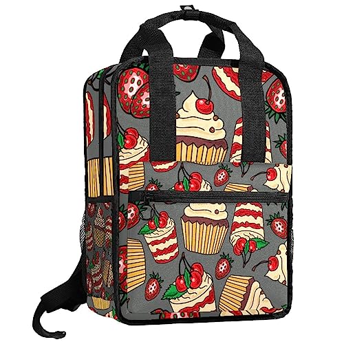 Sac à dos garçons fraise et cerise avec bretelles réglables multicolore 35.5x26x12 cm