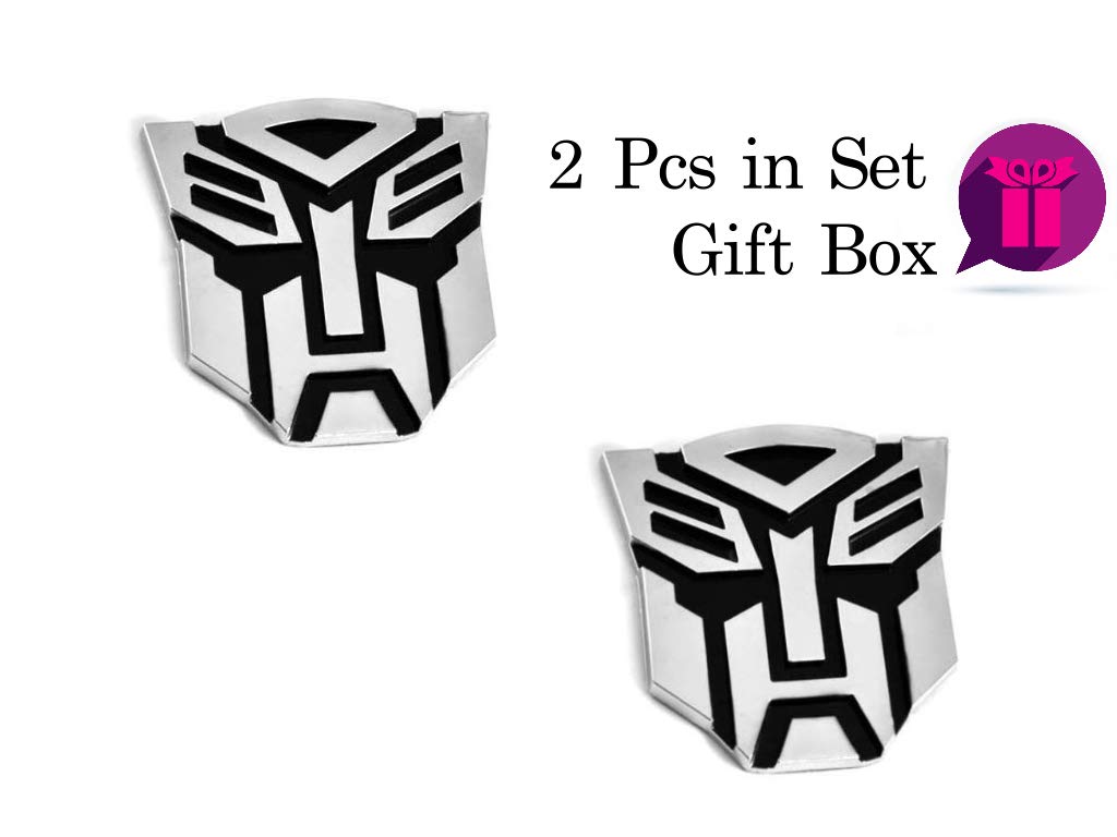 Transformers Autobot Emblem Sticker for Cars 2pcs in Set - 3" Tall - Сar Accessories Chrome Finish PVC Autobot Emblem Gift Box