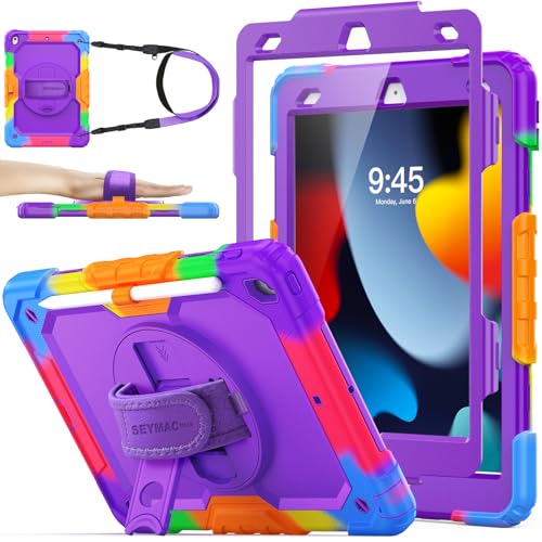 Coque iPad 9 10.2 pouces violette pour un usage quotidien en famille
