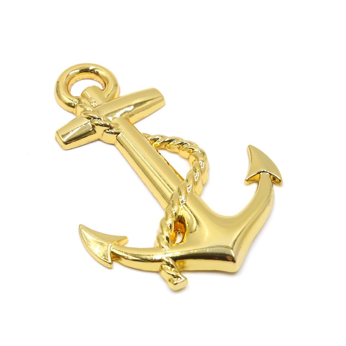 Ancla de metal dorado premium: emblema elegante para parachoques de barco