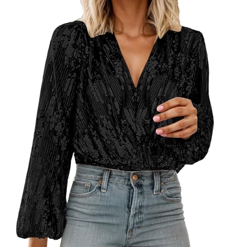 Blouses chemisiers de fête party club pour briller en haut transparent noir