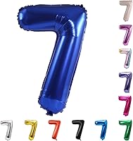 Vista 125 de YPSelected Globo de aluminio grande de 32 pulgadas con número de helio, cumpleaños, boda, fiesta, 0-9 (azul bebé, 2)
