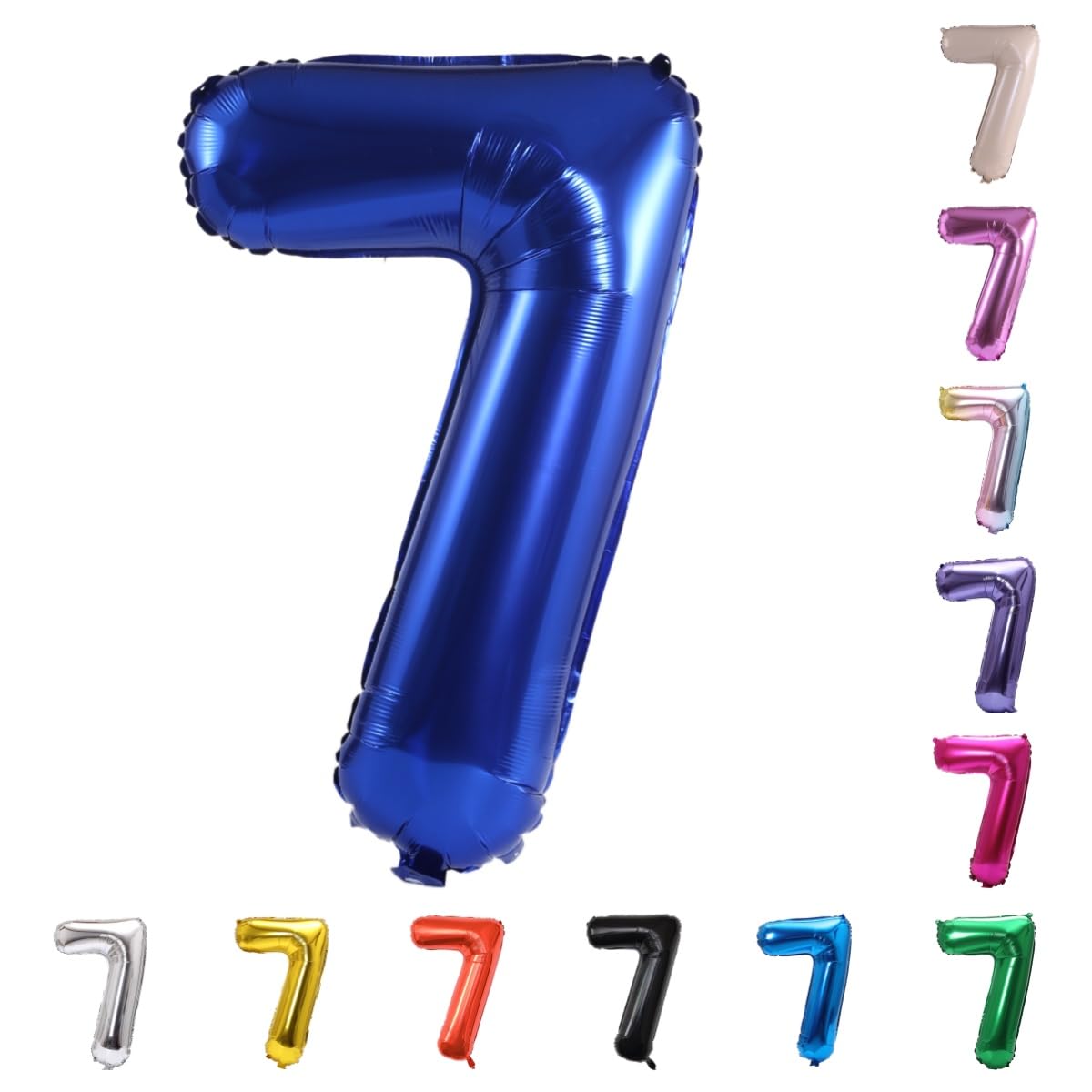 YPSelected 32 Inch Large Foil Helium Number Balloon Birthday Wedding Party 0-9 (Navy Blue, 7)