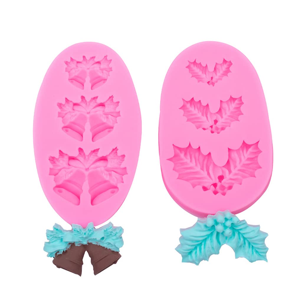 2 Stampi In Silicone Per Campane Di Natale - Per Torte, Cioccolato, Fondente, Resina E Sapone - Alimentari E Multiuso