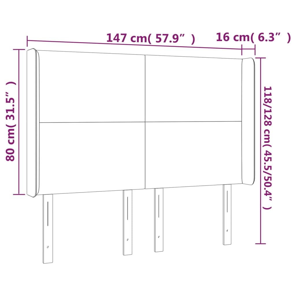 Cabecero de cama LED azul, 147 x 16 x 118/128 cm, altura regulable, acogedora almohadilla de pared con tira LED multicolor, diseño moderno para dormitorios y habitaciones juveniles