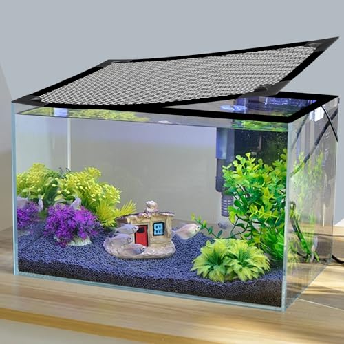 Magnetic-Aquarium-Cover-Lid-DIY-Fish-Tank-lid-Anti-Jumping-net-Cover-mesh-Terrarium-lid-Aquarium-HoodAdjustable-Size-Fit-Tank-Size-Max-35X19