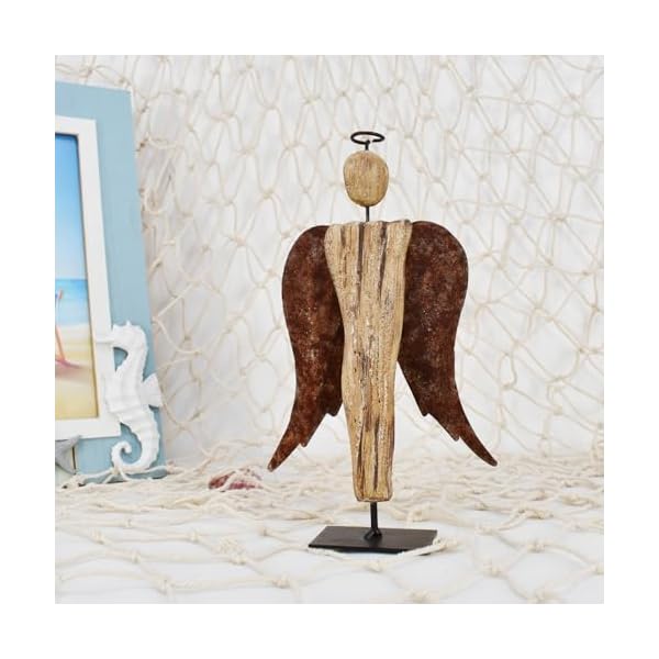   825H-Rustic-Wood-Angel-Figurine-Hand-Craved-Guardian-Angel-Sculpture-Table-Top-Decoration-Farmhouse-Angel-Statue-Home-Decor