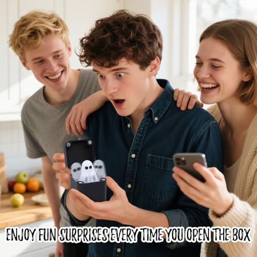 Halloween Frightened Ghost in a Box Funny Halloween Creative Ghost 3D Printing Tabletop Ornament Prank Box with Little Ghost Mini Surprise Novelty Funny Gifts for Halloween - Image 5