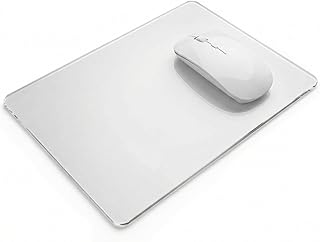 Glass Mouse Pad, 13.7x10.2 Inch Large Gaming Mousepad with Non-Slip Base, Special Glass Surface for Optimal Control, Clear Mouse Mat for Desk Computer Laptop Gamer Office Work