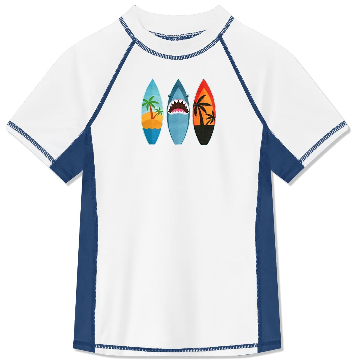 BesserBay Jungen Rashguard Shirt UPF 50+ Kurzarm Schwimmshirt Top UV-Shutz 110-160