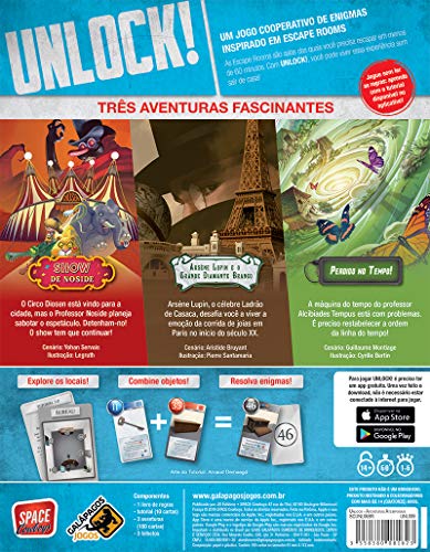 Galápagos, Unlock!: Aventuras Atemporais, Jogo de Tabuleiro para Amigos, 1-5 jogadores, 30-60 minuto