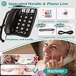 Big-Button-Phone-for-Seniors-Telephones-for-Hearing-Impaired-9-Picture-Labels-and-3-Picture-Keys-Extra-Long-164-Cord-Simple-Landline-Phones-for-Seniors-White