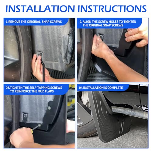 Image of Mud Flaps Compatible with Land Rover Defender 90 110 2020-2025 No-Drill OEM Fit Contour Topographic Design Self-Tapping Screw Installation Durable Soft Rubber Wheel Arch Guards (Pair)