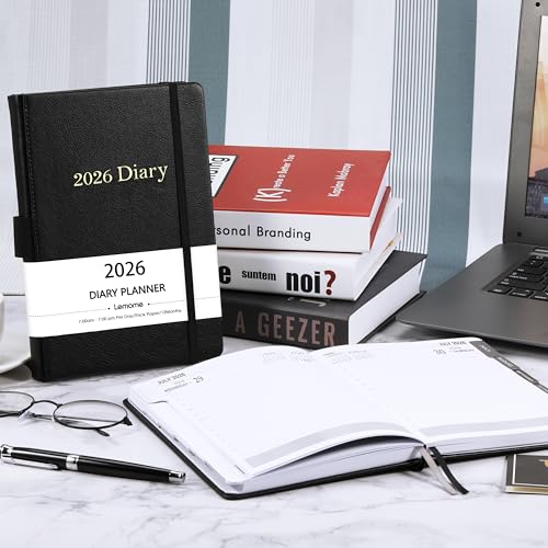 Academic Diary 2025-2026 - Diary 2025-2026 Page a Day from July 2025 to June 2026, Productivity Daily Planner with Monthly Tabs, Inner Pocket, Grey, Banded,14.3 X 21 cm - 7