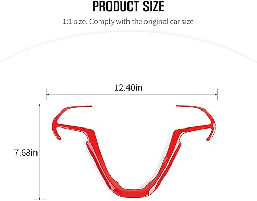 Miniatura 5 de JeCar Kit de moldura de volante para Jeep Grand Cherokee y Jeep Cherokee 2014-2020, color rojo