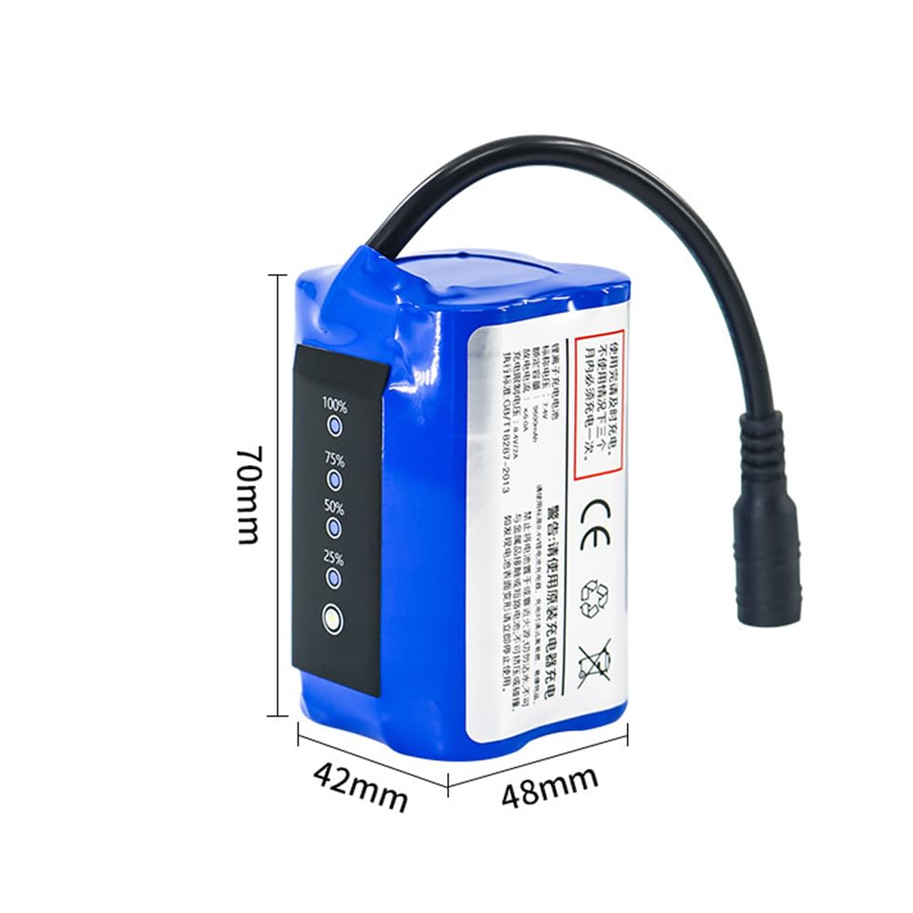 Batería de Litio recargable de 7,4 V, 7,4, 5200mAh, 9600mAh, batería de Ion de Litio mejorada para Barco, repuesto recargable, batería para Barco de cebo de Pesca
